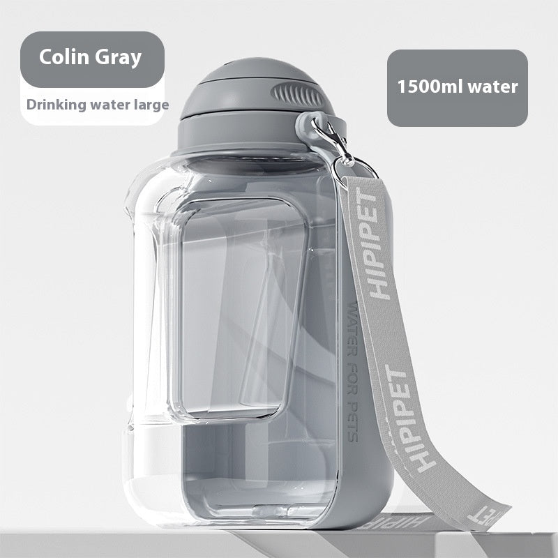 2 in 1 Dog Large Capacity Pets Out Drinking Pot Cat Water Dispenser Portable Water Cup Water and Food Integrated Bowl Pet Products