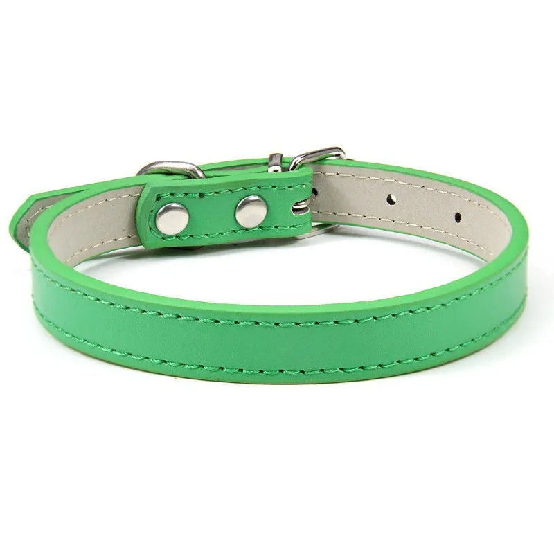 1PC Popular Adjustable Colorful Pet Collars Kitten Cat Collar PU Leather Neck Strap Safe for Dogs Soft Pet Supplies