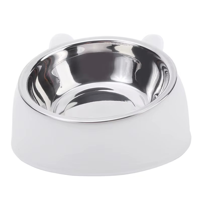 1/2/5Pcs Cat Bowl Creative Inclined Kitten Puppy Food Feeding Bowls Stainless Steel Cats Drinking Feeder Pet Dogs Cats Feeders