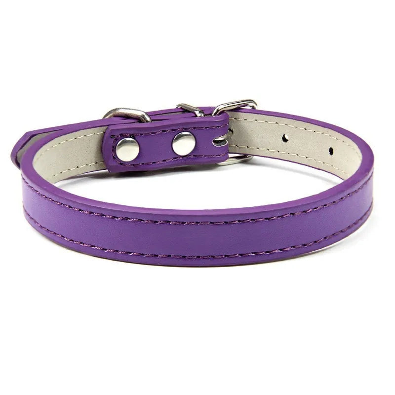 1PC Popular Adjustable Colorful Pet Collars Kitten Cat Collar PU Leather Neck Strap Safe for Dogs Soft Pet Supplies