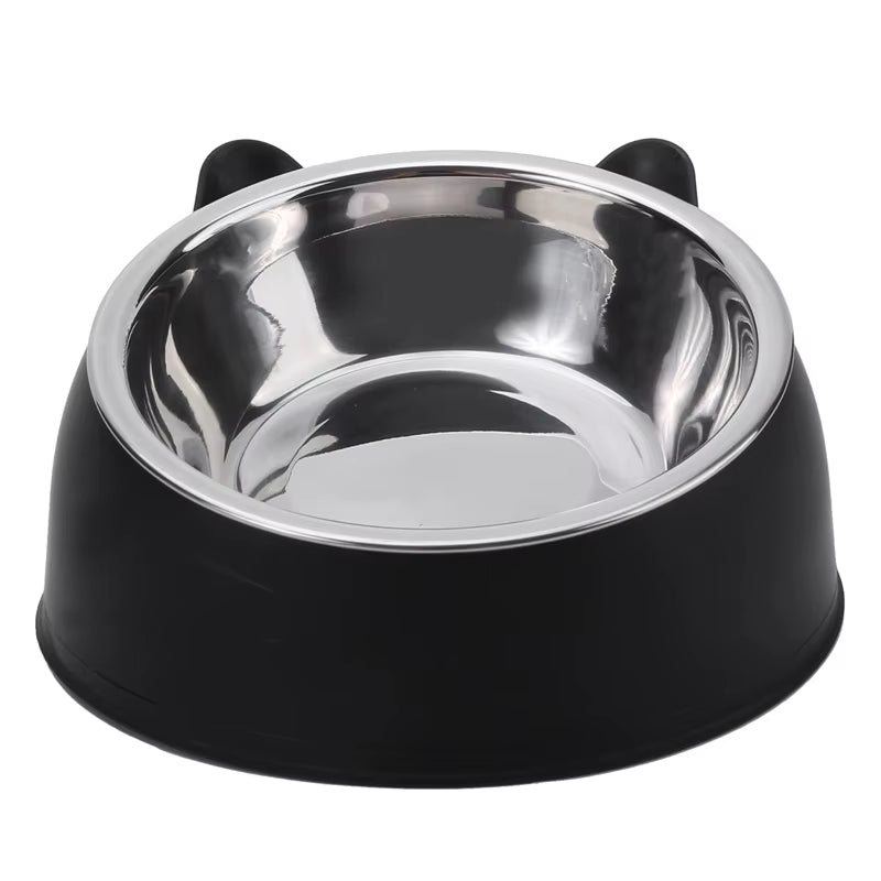 1/2/5Pcs Cat Bowl Creative Inclined Kitten Puppy Food Feeding Bowls Stainless Steel Cats Drinking Feeder Pet Dogs Cats Feeders