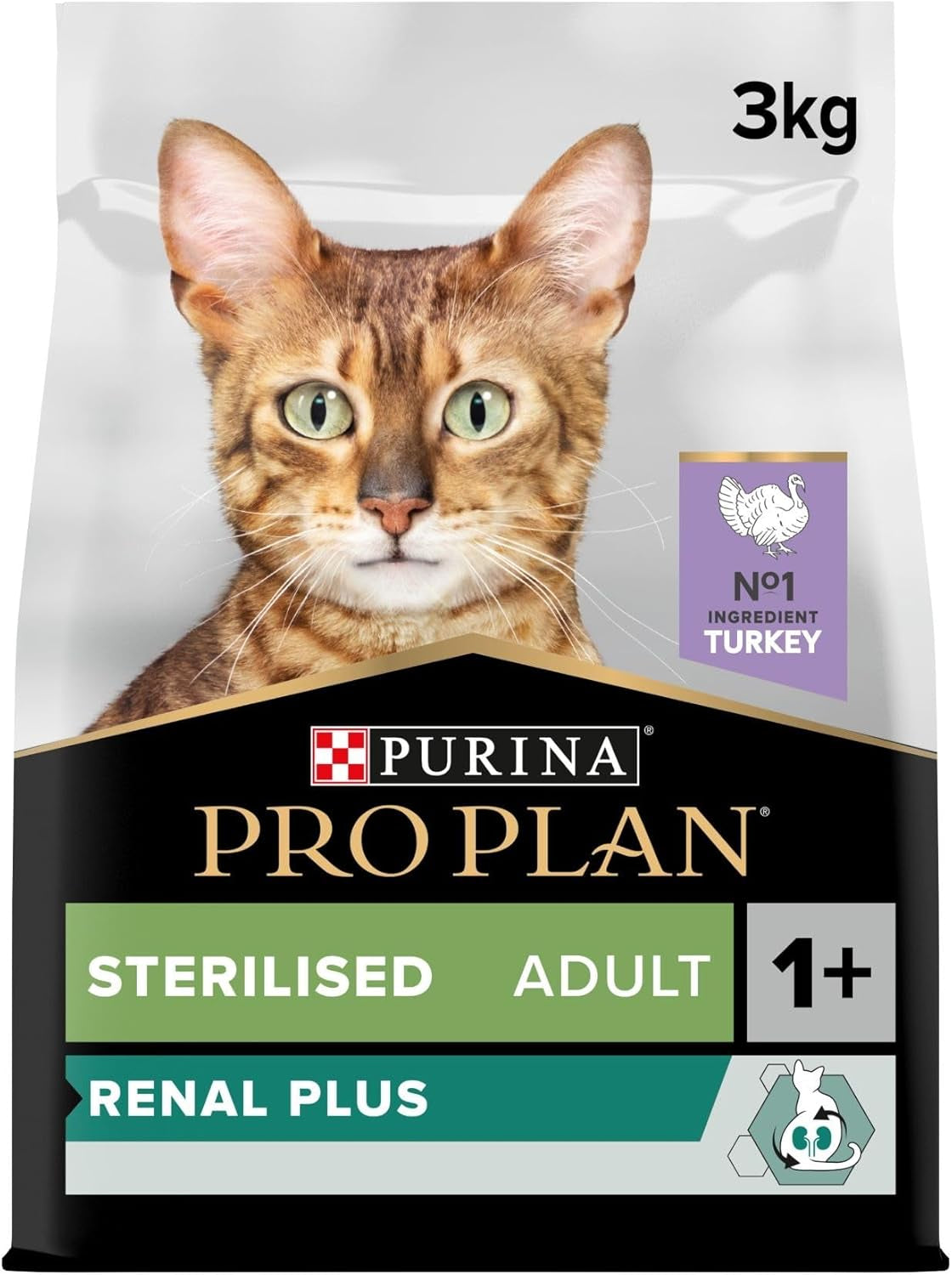 Purina Pro Plan Sterilised Renal plus Crocchette Gatti Adulti Ricco in Tacchino 3Kg