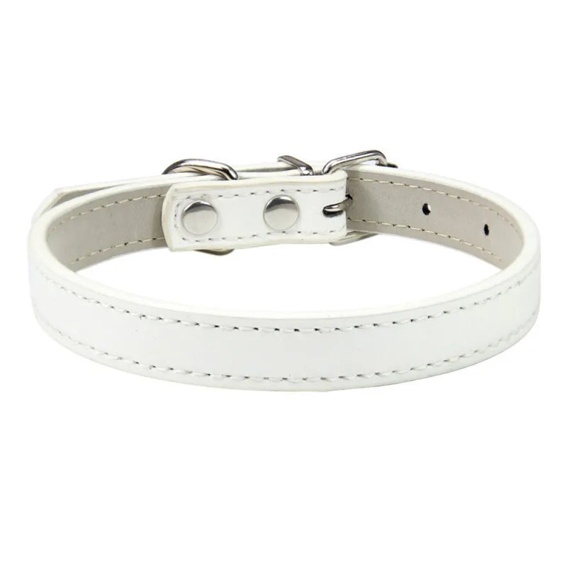1PC Popular Adjustable Colorful Pet Collars Kitten Cat Collar PU Leather Neck Strap Safe for Dogs Soft Pet Supplies