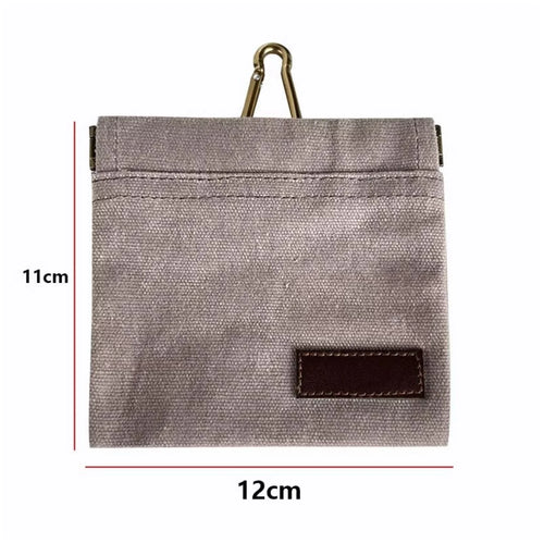 Portable Pet Treat Bag - Durable Canvas Pouch with Carabiner for Dogs & Cats