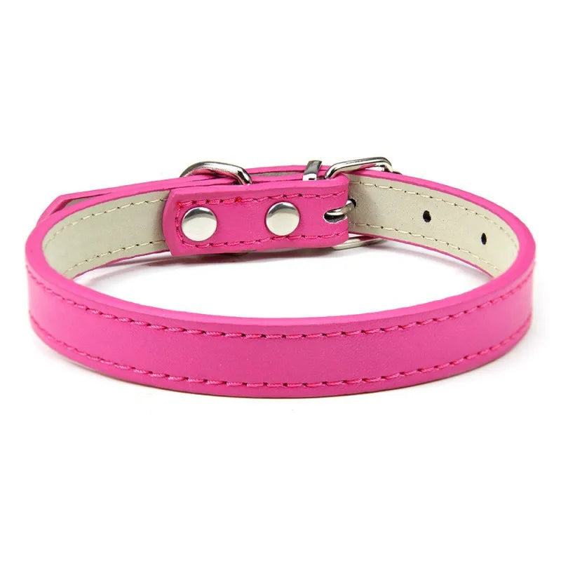 1PC Popular Adjustable Colorful Pet Collars Kitten Cat Collar PU Leather Neck Strap Safe for Dogs Soft Pet Supplies