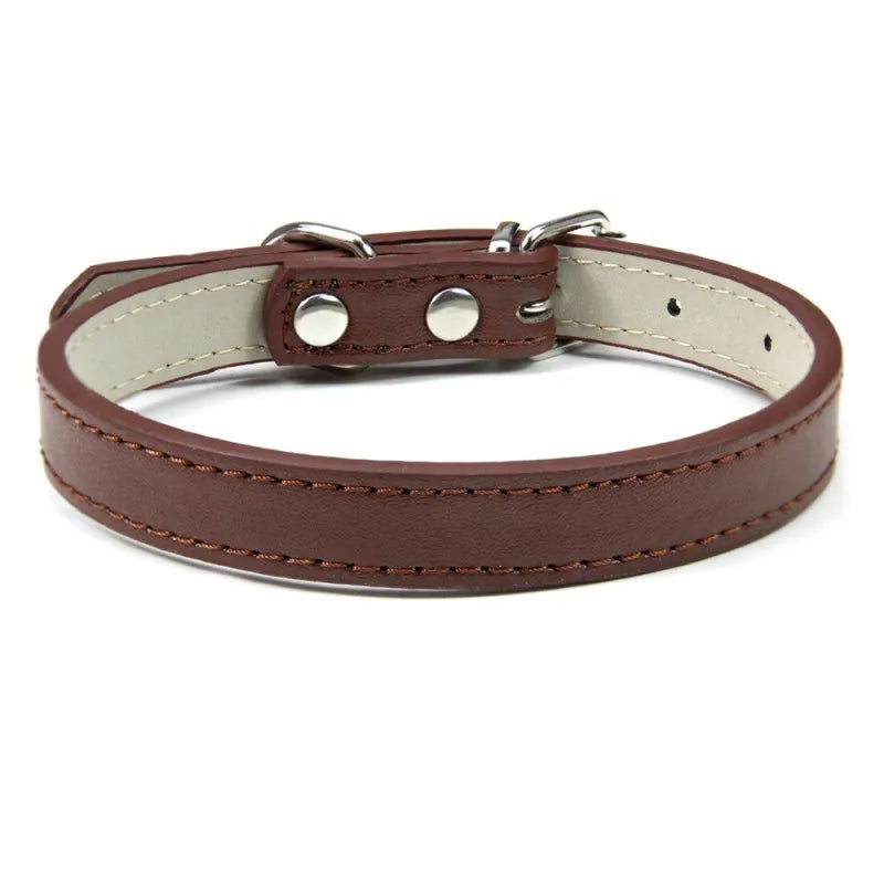 1PC Popular Adjustable Colorful Pet Collars Kitten Cat Collar PU Leather Neck Strap Safe for Dogs Soft Pet Supplies