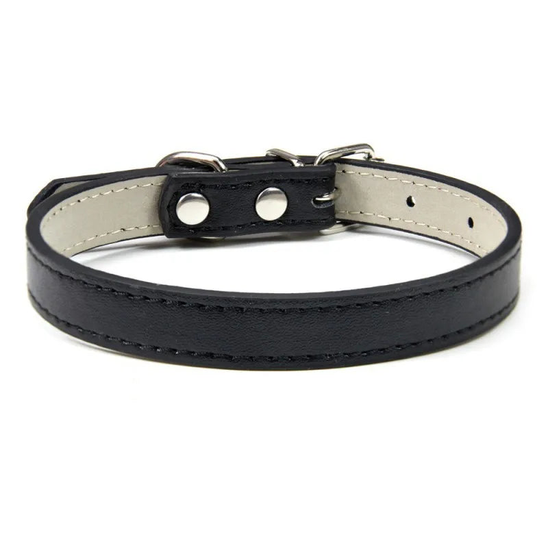 1PC Popular Adjustable Colorful Pet Collars Kitten Cat Collar PU Leather Neck Strap Safe for Dogs Soft Pet Supplies