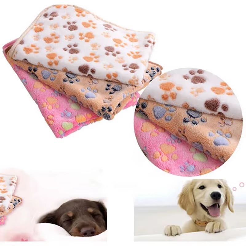 3 Sizes Cute Warm Pet Bed Mat Cover Towel Handcrafted Cat Dog Fleece Winter Blanket for Small Medium Big Dogs Puppy Pet Supplies